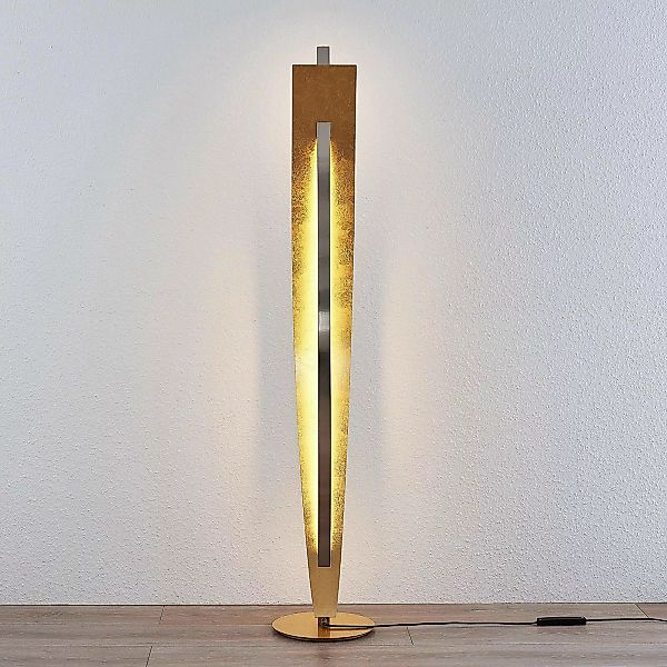 Lucande LED-Stehleuchte Marija, goldfarben, dimmbar, 140 cm günstig online kaufen