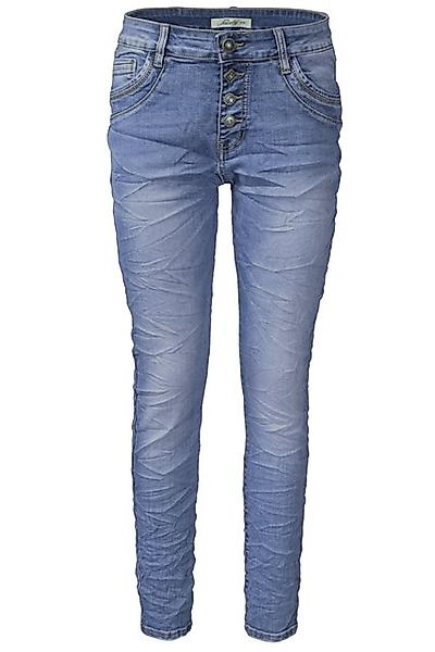 Jewelly Regular-fit-Jeans Stretch Jeans Five-Pocket im Crash-Look günstig online kaufen