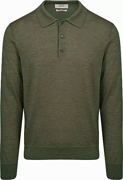 King Essentials The Robert Long Sleeve Poloshirt Merino Army Grün - Größe S günstig online kaufen