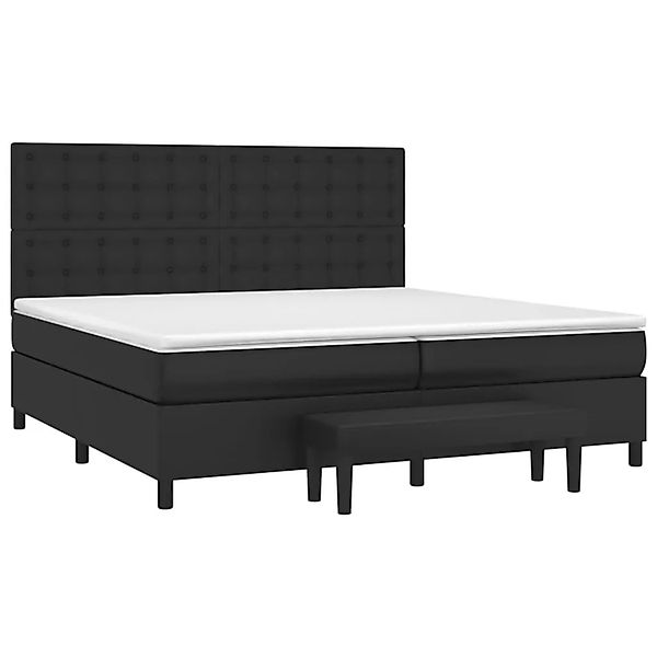vidaXL Boxspringbett mit Matratze Schwarz 200x200 cm Kunstleder 3137683 günstig online kaufen