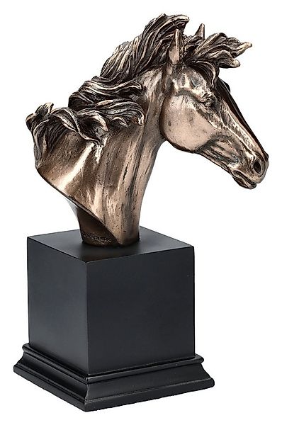 Figuren Shop GmbH Dekofigur Pferdekopf Büste auf Monolith klein - Tierdeko günstig online kaufen