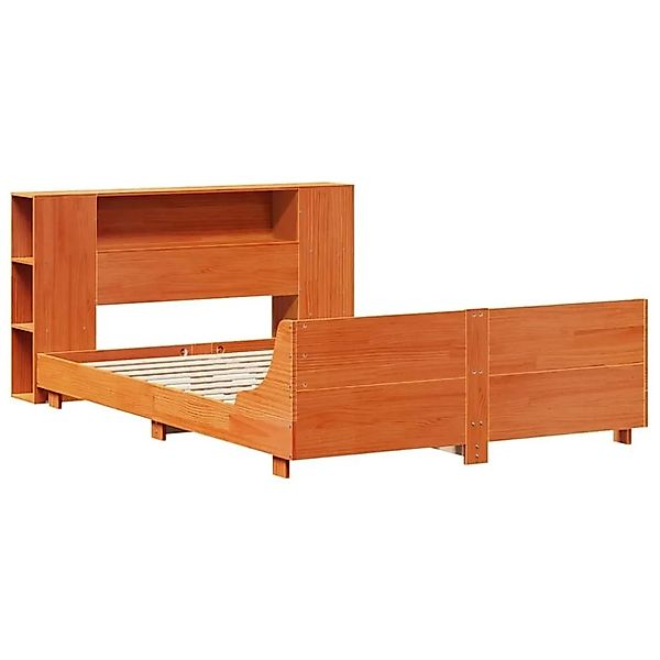 vidaXL Massivholzbett ohne Matratze Wachsbraun 135x190 cm Kiefernholz 33236 günstig online kaufen