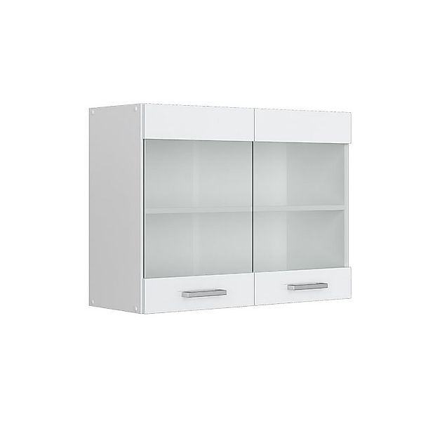 Vicco Küchenglasschrank R-Line Glashängeschrank Weiß Landhaus/Weiß 80 cm günstig online kaufen