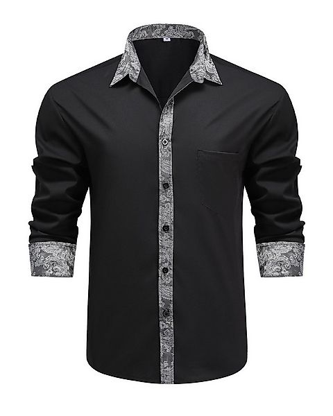 Allthemen Langarmhemd mit Stickmuster Kontrast Langarmhemd Regular Fit günstig online kaufen