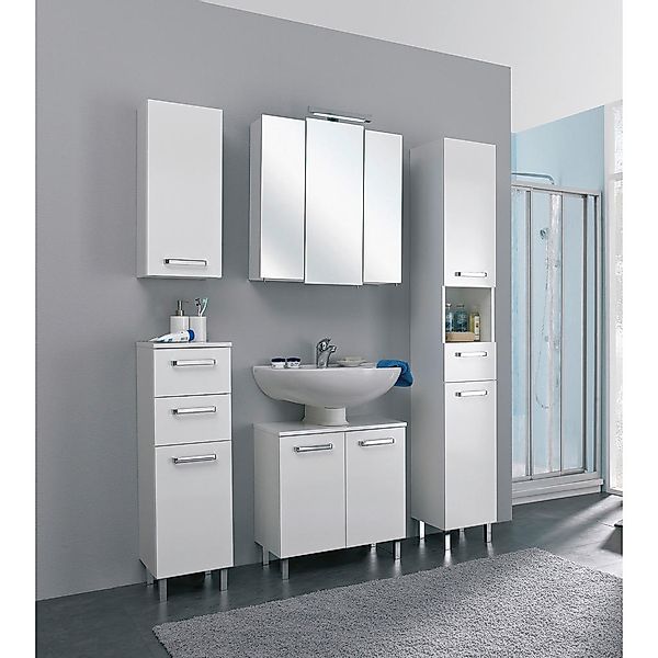 Badezimmer-Set Quickset 312 weiß glanz B/H/T: ca. 128x200x33 cm günstig online kaufen