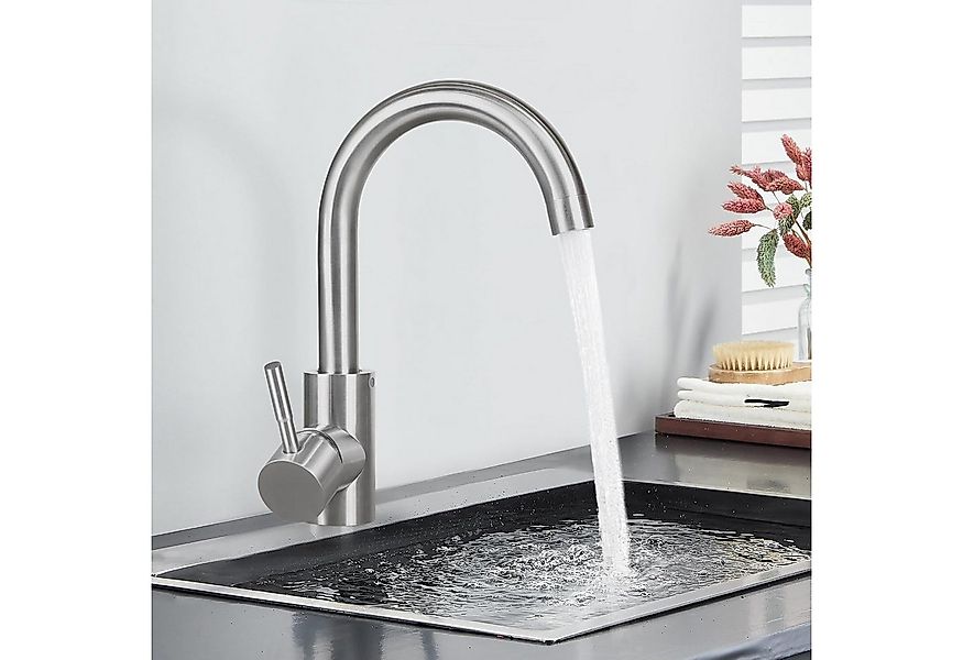 Nettlife Küchenarmatur Kaltwasserhahn Hochdruck Edelstahl Mischbatterie (1- günstig online kaufen
