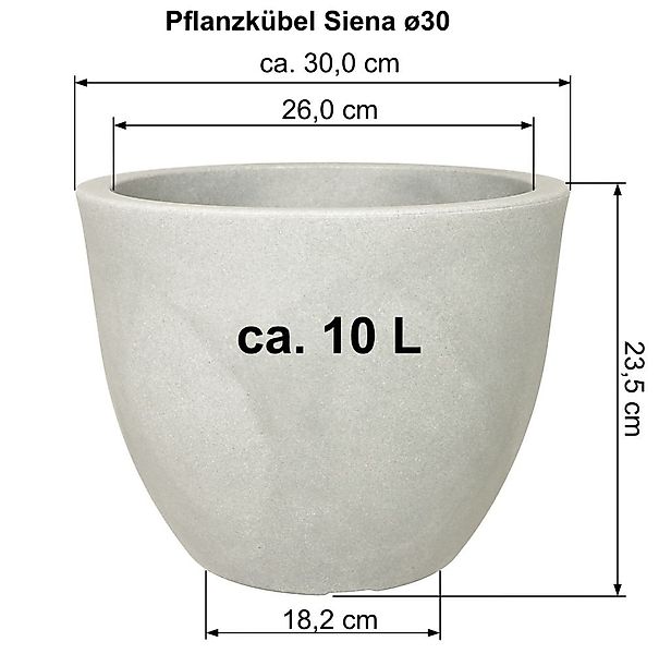Heimwerkercenter Blumentopf MePla Blumentopf Siena ø30 cm, Anthrazit, frost günstig online kaufen