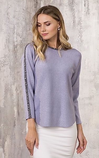 Passioni Strickpullover aus Glitzergarn mit Perlen Oversized günstig online kaufen