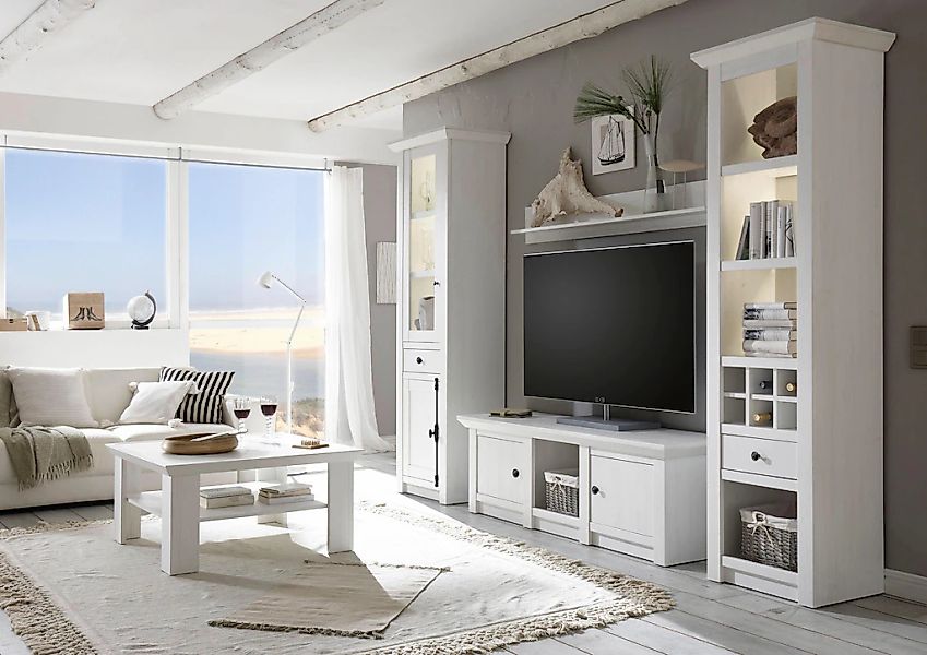 Home affaire Wohnwand "California" Besteht aus 1 Standregal, 1 Vitrine, 1 L günstig online kaufen