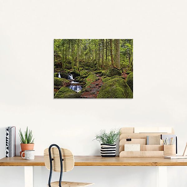 Artland Glasbild "Zauberwald mit Bach", Wald, (1 St.), in verschiedenen Grö günstig online kaufen