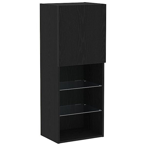 vidaXL TV-Schrank TV-Schrank mit LED-Leuchten Schwarz Eiche 40,5x30x102 cm günstig online kaufen