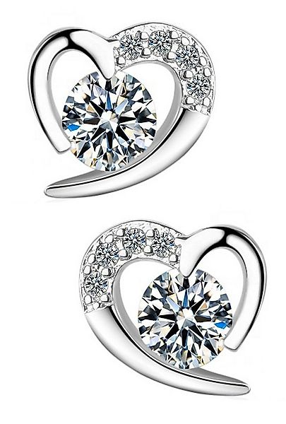 Limana Paar Ohrstecker 925 Sterling Silber Herz mit Zirkonia Herzohrringe f günstig online kaufen