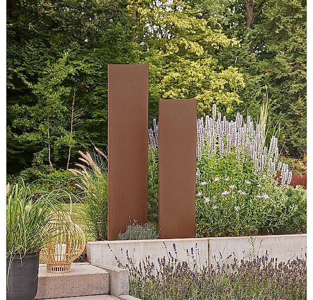 HOME DELUXE Sichtschutzelement AURA – Rostoptik, Edelrost Sichtschutz, Sich günstig online kaufen