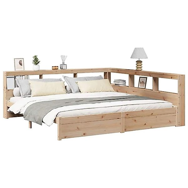 vidaXL Massivholzbett mit Regal ohne Matratze 200x200 cm Kiefernholz 332434 günstig online kaufen