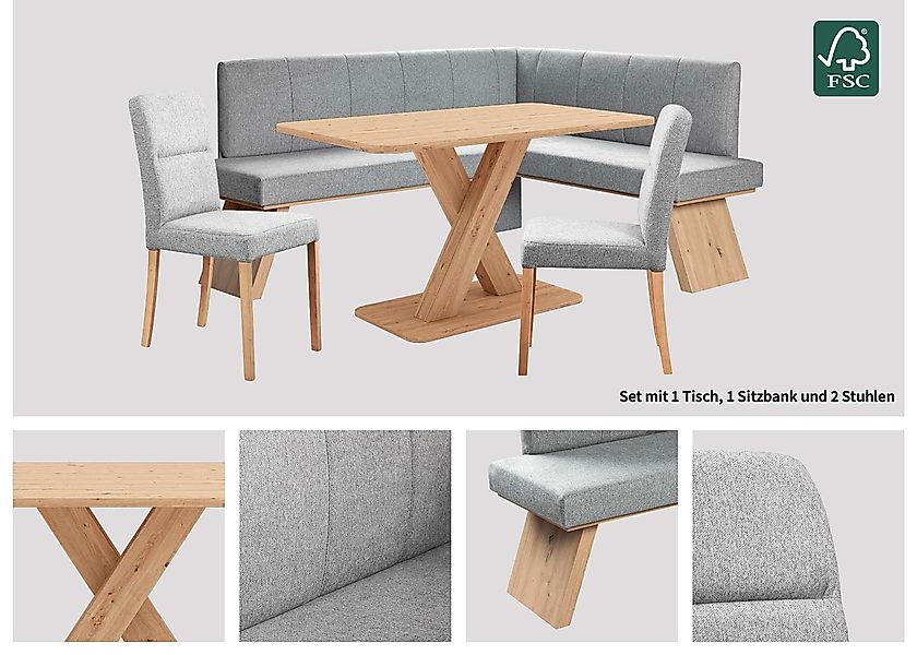 Home affaire Eckbankgruppe »Nina«, (Set, 4 tlg., 4er), Sitzgruppe Esszimmer günstig online kaufen