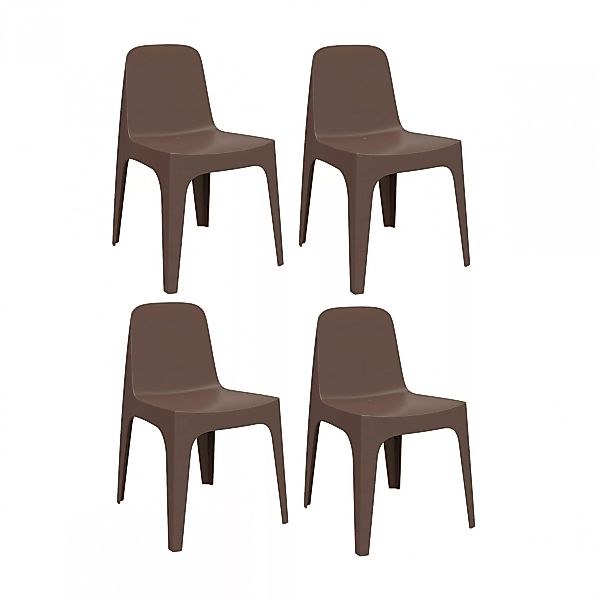 Vondom - Solid Stuhl 4er Set - bronze/BxHxT 60x80x53cm/für Innen- und Außen günstig online kaufen