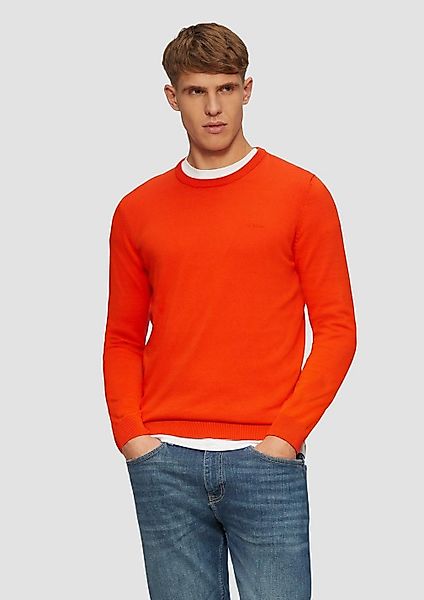 s.Oliver Longpullover Strickpullover Strickpullover mit Logo-Stickerei günstig online kaufen