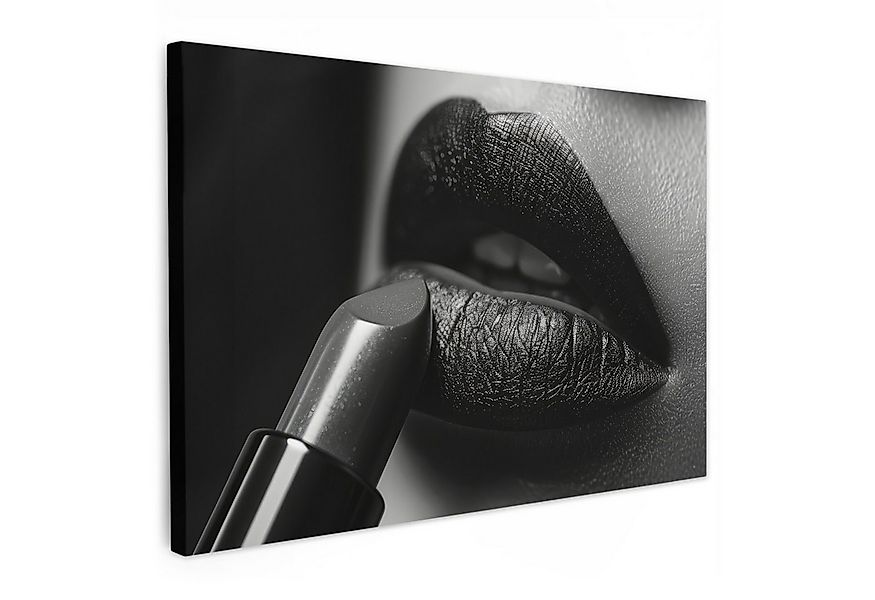 OneMillionCanvasses® Leinwandbild Frau - Lippenstift - Schwarz und weiß - M günstig online kaufen