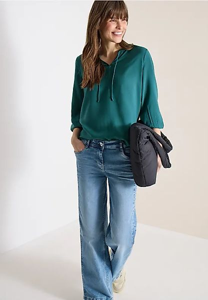 3/4-Arm Bluse mit Split Neck günstig online kaufen