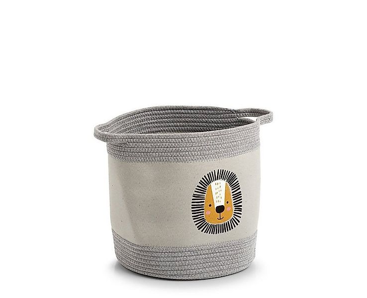 Zeller Present Aufbewahrungskorb Löwe, Baumwolle/Polyester, grau/bunt, Ø30 günstig online kaufen