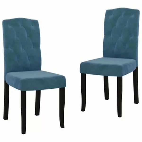 vidaXL Esszimmerstühle 2 Stk. Blau Samt Esszimmerstuhl blau günstig online kaufen
