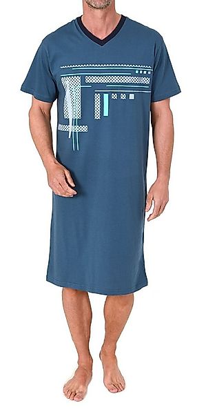 Normann Pyjama Normann Herren kurzarm Nachthemd mit eleganten Frontprint günstig online kaufen