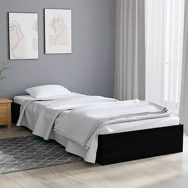 Vidaxl Massivholzbett Schwarz 75x190 Cm 2ft6 Small Single günstig online kaufen