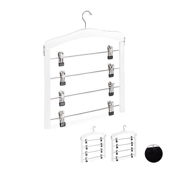 relaxdays Rockbügel mehrfach 3er Set, Weiß günstig online kaufen