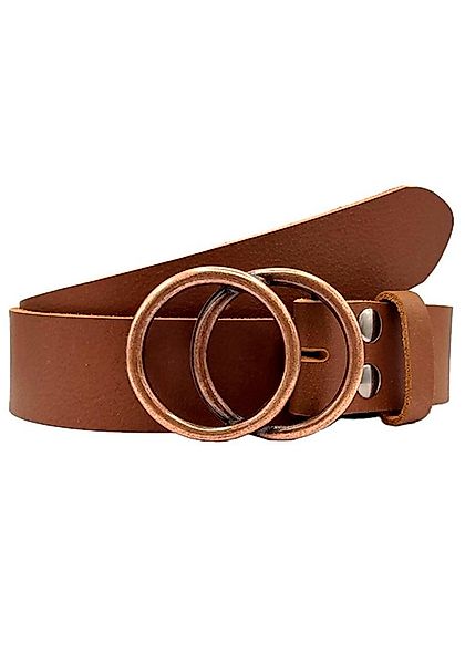 Rettungsring Gürtel Ledergürtel mit Doppelringschließe in kupferfarben, wec günstig online kaufen