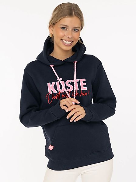 Zwillingsherz Hoodie ""Küste"", statement Stickerei, gestreifte Kordel, Kap günstig online kaufen