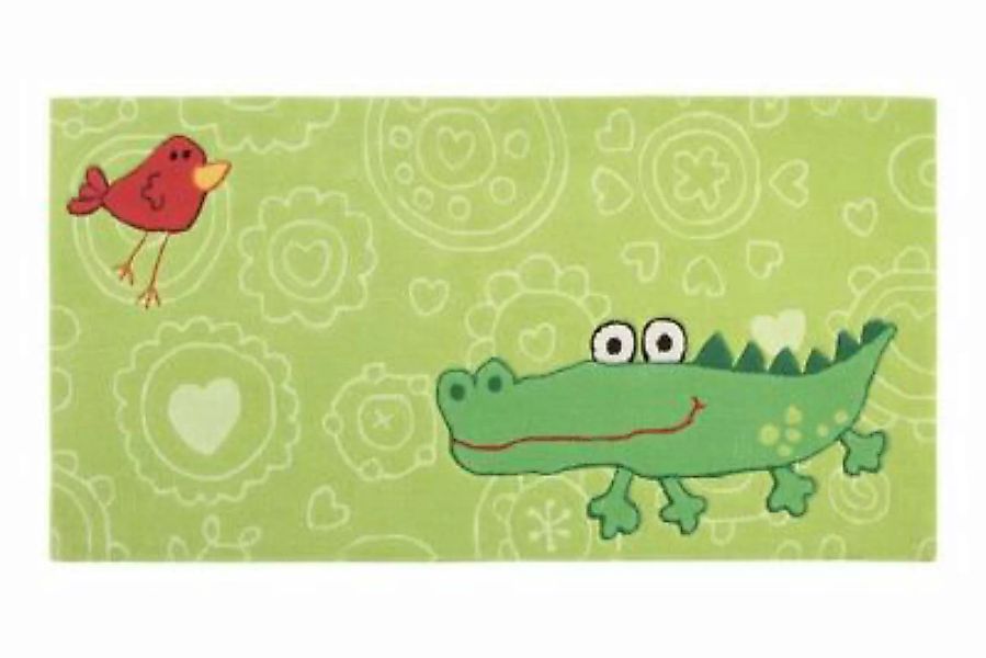 sigikid - Kurzflorteppich -  Happy Zoo Crocodile - 10mm - pflegeleicht grün günstig online kaufen