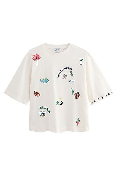 Next Oversize-Shirt Oversize-T-Shirt mit aufgestickter Grafik günstig online kaufen