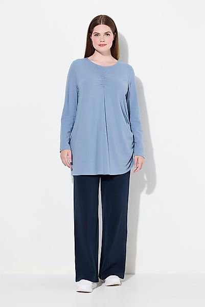 Ulla Popken Longshirt Longshirt drapiert Rundhals günstig online kaufen