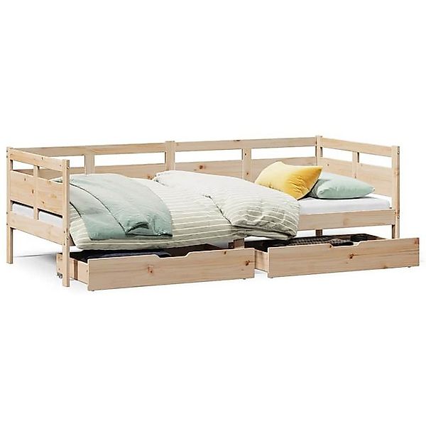 vidaXL Bett, Tagesbett mit Schubladen 90x190 cm Massivholz Kiefer günstig online kaufen