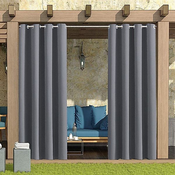 Qelus Outdoorvorhang Wasserdicht Outdoor Blickdicht Vorhang günstig online kaufen