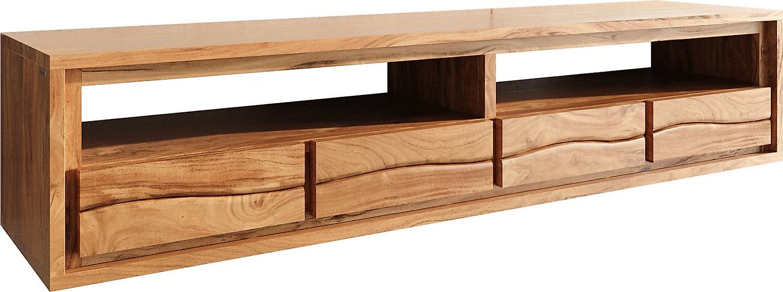 DELIFE Lowboard Live-Edge, Akazie Natur 190 cm 4 Schübe schwebend Lowboard günstig online kaufen