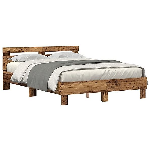 vidaXL Bett Holz Bettgestell Altholz Massivholz Altholz 160 x 200 cm (1-tlg günstig online kaufen