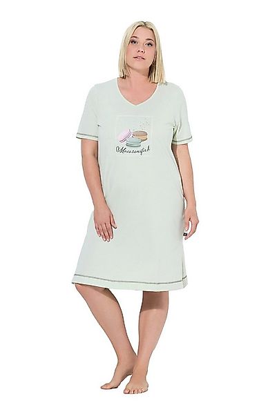 Ulla Popken Bigshirt Bigshirt platzierter Druck V-Ausschnitt Halbarm günstig online kaufen