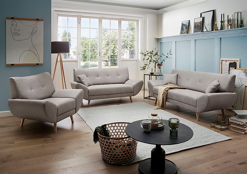 Home affaire Polstergarnitur Basta, (3-tlg), Komfortable günstig online kaufen