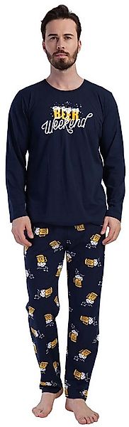 Vienetta Schlafanzug Man (Set, 2 tlg., 2-teilig) Herren Pyjama lang Langarm günstig online kaufen