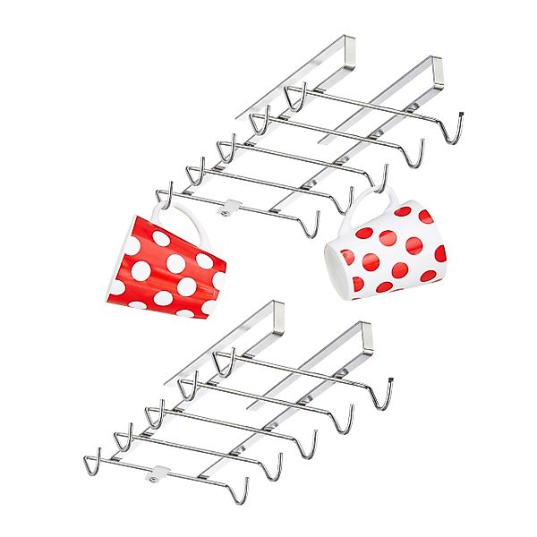 relaxdays Gläserhalter 2 x Tassenhalter Schrankeinsatz günstig online kaufen