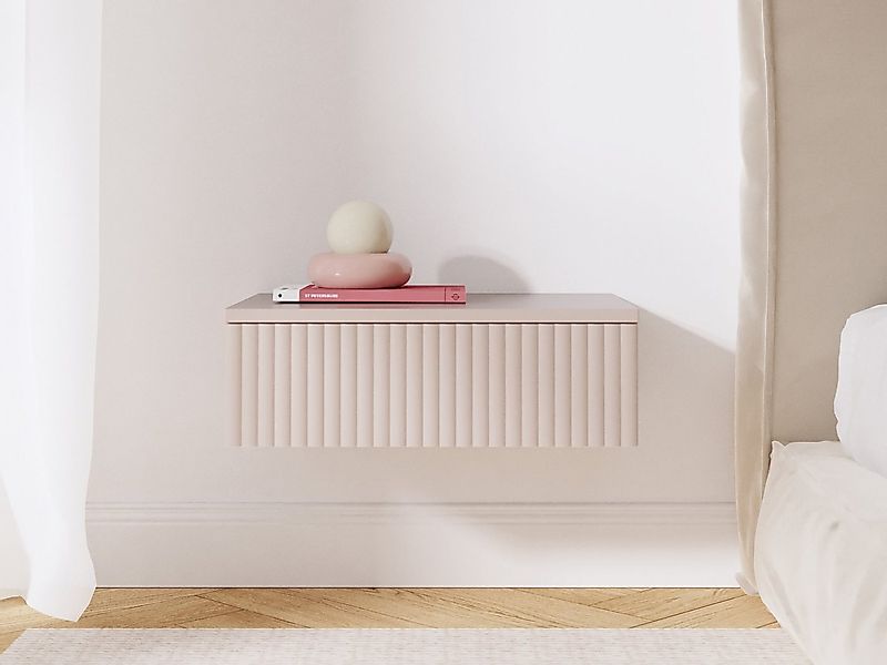 Beautysofa Nachttisch SOFT Hängend, Rillenfronten mit Push-to-Open (In der günstig online kaufen