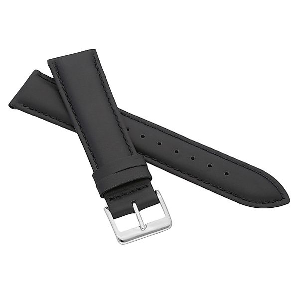 MARCHEL Uhrenarmband LLB-10 Schwarz, Hochwertiges Kalbsleder günstig online kaufen