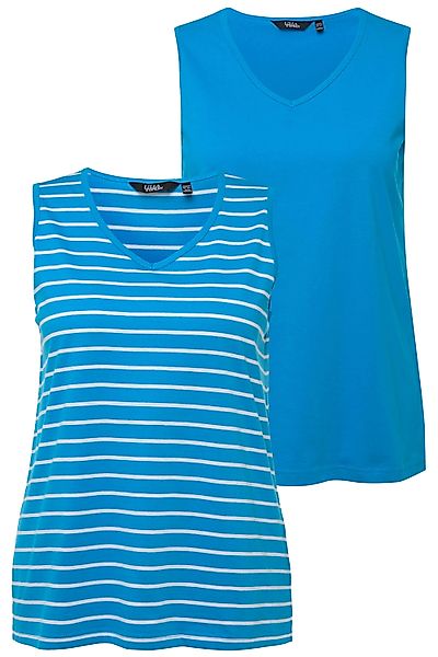 Ulla Popken Longtop Top 2er-Pack Ringel/uni günstig online kaufen