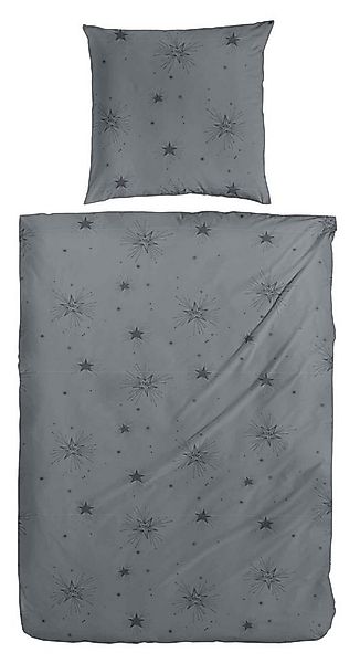 Primera Bettwäsche Hahn Feinbiber Bettwäsche Graphit Grau Sterne, Feinbiber günstig online kaufen