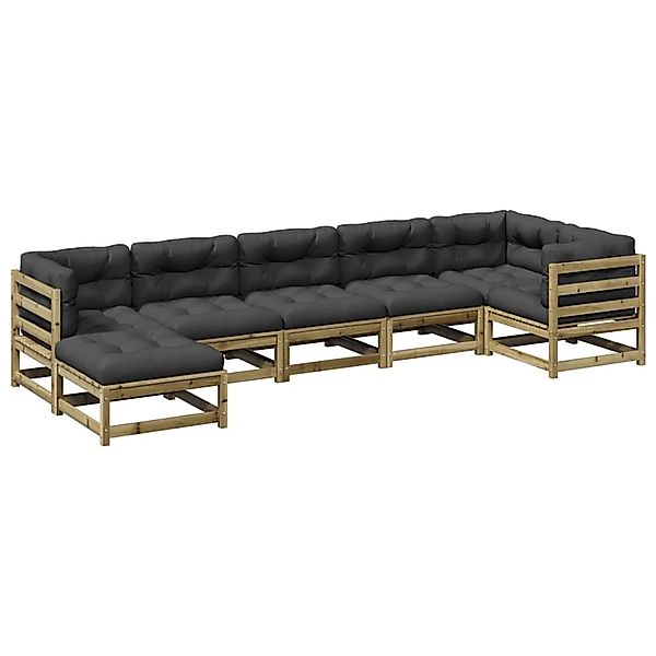 vidaXL 7-Tlg Garten-Sofagarnitur mit Kissen Kiefernholz Imprägniert 3299548 günstig online kaufen