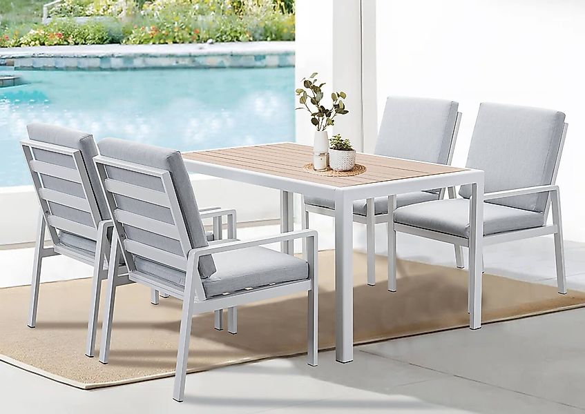MeXo Gartenlounge-Set Gartenmöbel Set Aluminium, Dining günstig online kaufen