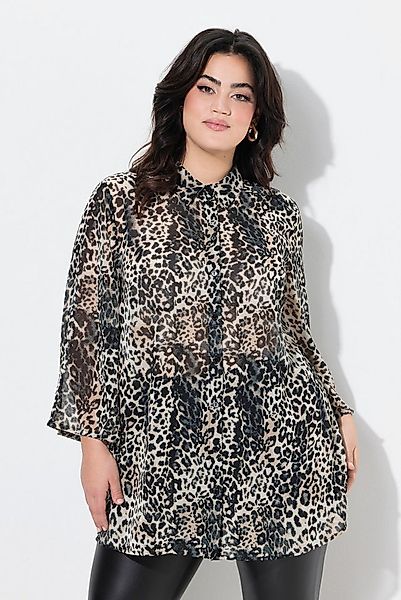 Angel of Style Hemdbluse Chiffonbluse Leomuster 3/4-Trompetenärmel günstig online kaufen