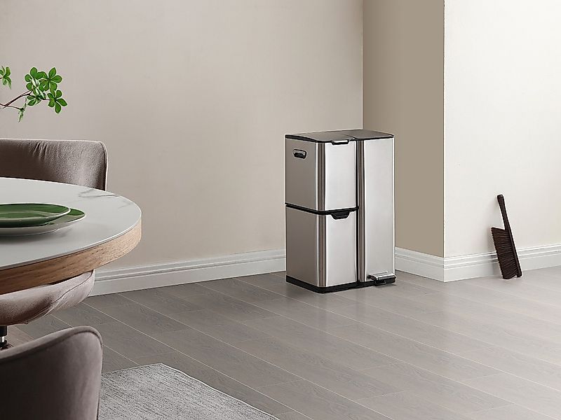 Tretabfalleimer aus Edelstahl - 3 Behälter - 60 l - DUMEO günstig online kaufen