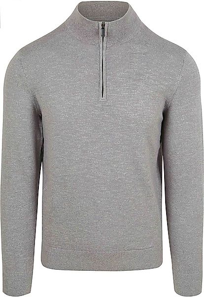 Suitable Slub Yarn Half Zip Pullover Grau - Größe 3XL günstig online kaufen